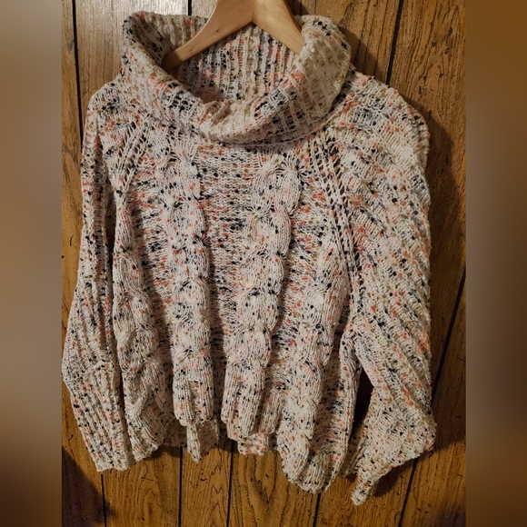 MOON & MADISON / ANTHROPOLOGIE Speckle Confetti Knit Turtleneck Sweater - Medium - Picture 3 of 7